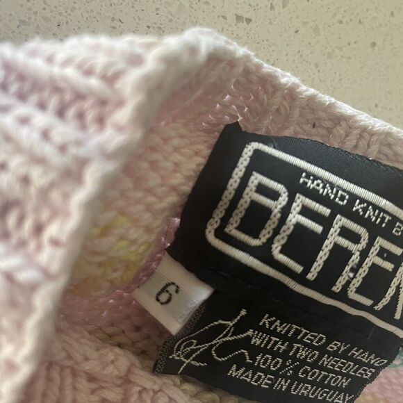 Berek Hand Knit Sweater Kids Girls 6 Short Sleeve Baby Chics Sun Hats Pastels - Picture 8 of 10